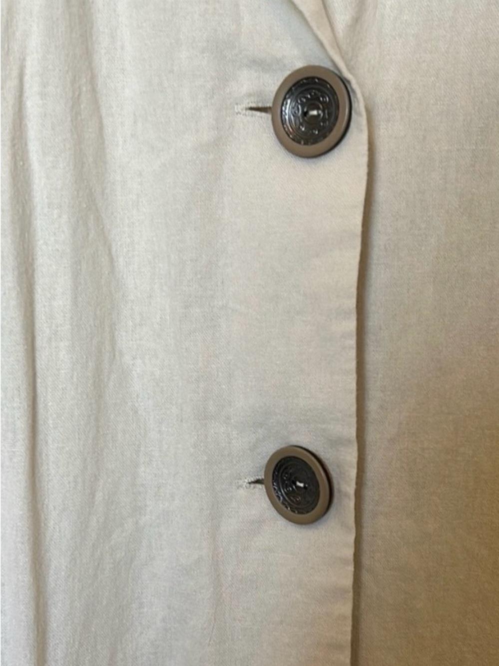 Jones New York Cream Sleeveless Button-Front Tunic Vest Dress - Picture 2 of 7